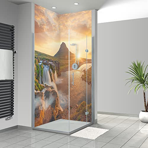 WANDFREUDE individuelle Duschrückwand Aluverbundplatte auf Maß (2 Stück - Island - Premium Matt Lack) – Dusche Wandverkleidung Duschwandverkleidung Duschrückwände