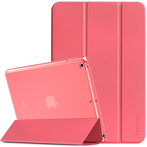 EasyAcc Hülle Kompatibel mit iPad 9.7 2018/ iPad 6 Generation/iPad 2017/ iPad 5 Generation, Ultra Dünn Transluzent Matt Rückseite Abdeckung, Wassermelonenrot