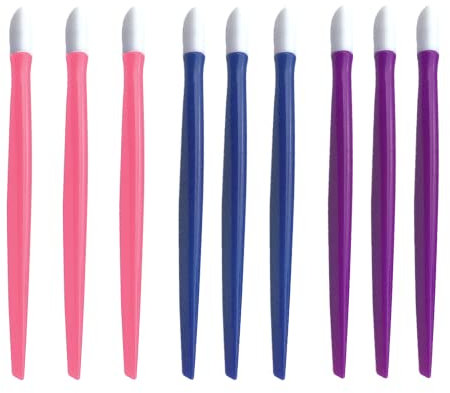 Poussoir Cuticules, 9 Pcs Poignée Plastique Poussoir Cuticules, Dead Skin Cleaner, Nail Art Manicure Tool