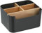 powglass Schreibtisch Organizer, 5 Fächer Desktop Stationery Storage Box, Tisch- Büro- Kosmetik- Organizer für Stifte, Kosmetika, Ordnerklammern, Haftnotizen (Schwarz)