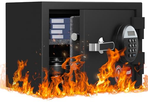 Locksworth Premium 1,2 Cub Feuerfeste Home Safe Box, fortschrittliche Sicherheitslösungen für Geld, Schmuck, Dokumente und Wertsachen mit digitaler Tastatur, Heimsafes, LCD-Digital-Bildschirm und