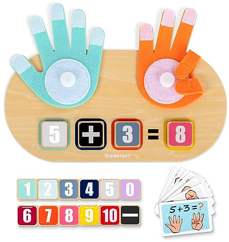 TOP BRIGHT Holz Mathe Spielzeug Zählen Lernen für Kinder, Zählen Lernspielzeug pädagogisches Spielzeug für 3 4 5 Jahre Jungen Mädchen Geschenk