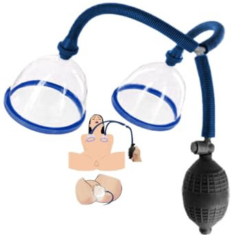 Nippelsauger Brustwarzen Sex Nippel Sucker Set Extrem Saugkraft Brustwarzensauger Vergrößerung Saugen Vakuum Pussy Pump Klitoris-Saugschalen SM Sexspielzeug für Frauen Paare (Blau, 10x10cm)