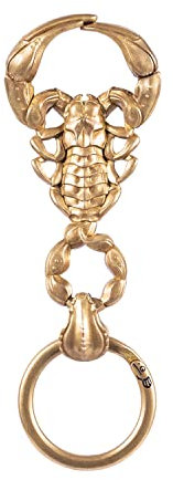 COPPERTIST.WU Porte-clés Scorpion en Laiton, Porte-clés en Forme de Mousqueton Solide, Porte-clés Amovibles à Libération Rapide