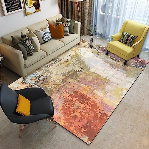 RUGMRZ Teppich Flur Lang Teppichboden Auslegware Bunte Teppiche Wohnzimmer Teppiche Modernes Zuhause weich und Nicht verblassen Teppich Schlafzimmer 100X200CM
