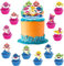 S-hark Cake Toppers,13PCS S-hark Cupcake Toppers Birthday Party Decorations Happy Birthday Cake Decoration Cartoons Birthday Cake Decoration Themed Party Decorations for Baby Shower, Kids Birthday Par