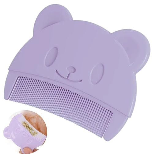 Baby kamm für milchschorf, Neugeborene Haarkamm, Baby Haarbürste mit weichen Zähnchen, kamm gegen milchschorf baby kind, Farben sortiert (Lila (1 Stück))