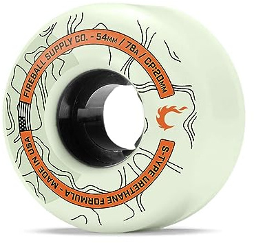 Fireball Terra Skateboard-Räder, 54 mm, hergestellt in den USA, 78a Skateboard-Räder, 54 mm, weiche Filmer Cruiser-Skateboard-Räder (Set mit 4 weichen Skateboard-Rollen) (Salbei)