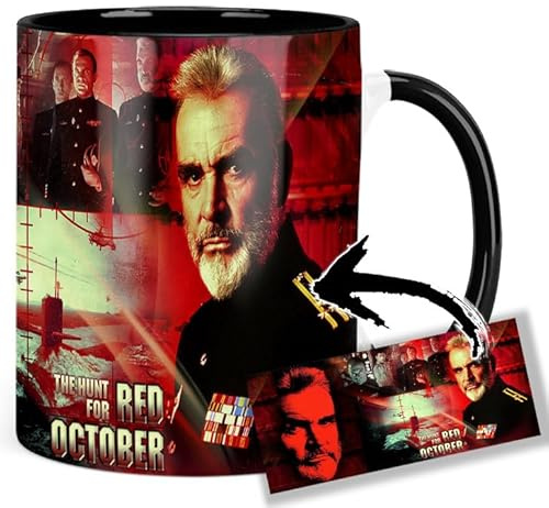 The Hunt For Red October Sean Connery Tasse Innen & Henkel Schwarz Keramikbecher Mug