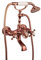 Mitigeur De Baignoire Robinet De Baignoire Style Rétro Antique Mural Double Poignée Laiton Robinet Douche Avec Douchette À Main Et Flexible 1,5m, Mitigeur Bain/douche