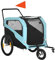 PawHut Rimorchio Bici per Cani 2 in 1 con 2 Ingressi e Tasche Portaoggetti, Passeggino per Cani 30kg max in Acciaio e Tessuto Oxford, Blu