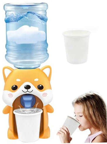 Wedhapy Mini Wasserspender Hundeform Desktop Wasserspender Niedliche Cartoon Simulation Kinder Wasserspender Für Vorgetäuschtes Spielen Puppenhaus Zubehör