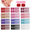 JSRQT 12 Pezzi Adesivi per Smalto per Unghie dei Piedi con Lima per Unghie Toenail Sticker Glitter Autoadesive Decalcomanie Unghia Della Punta Avvolge Autoadesiva Arte DIY