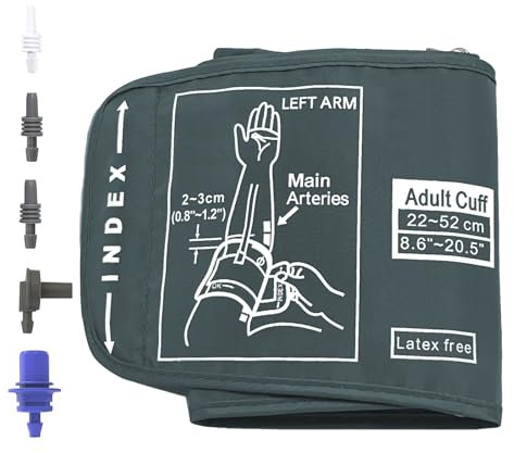 ExcellaElite Blood Pressure Monitors Extra Large Cuff-5 ConnectorsLarge Blood Pressure Cuff,Adjustable Extra Large Blood Pressure Cuff Suitable for 22-52cm Arms, Suitable for The Elderly and Adults
