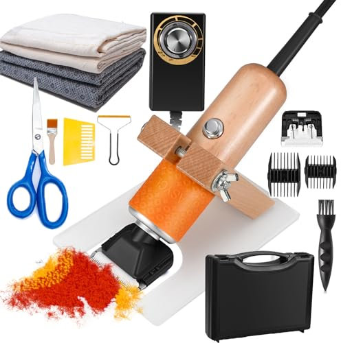 HAVVMK 200-W-Teppichschneidemaschinen-Set – mit angebrachter Scherführung, Tufting-Teppichschneider + Entenschnabelschere + Fusselentferner für Bodenmatten + 1,8 m Tufting-Tuch + 1,8 m An