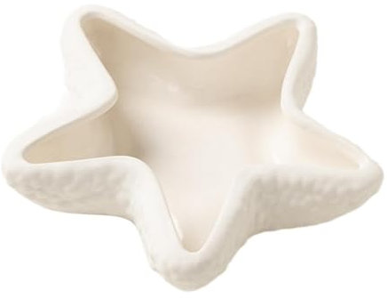 Plato de cerámica con forma de estrella para joyas, bandeja de joyería con forma de estrella de mar, soporte para anillos, aretes estilo océano, plato de almacenamiento para collares, cuenco
