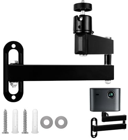 Support de Videoprojecteur, Support Mural pour Mini Projecteur, Multi-Angle De Projecteur Réglable Combinaison pour Projecteur/Support Surveillance avec Interface à Vis 1/4 Pouce Bras Articulé