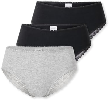 Schiesser Damen 3 Pack Brazilian Slip Unterwäsche mit Spitze - Modern Multipacks