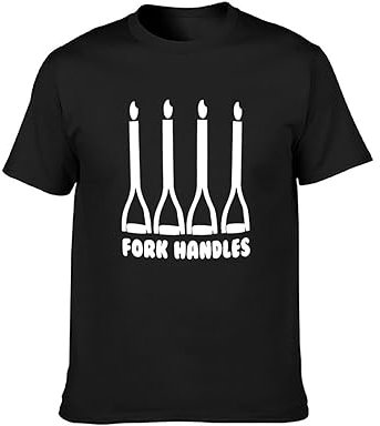HUISHIJIA Four Candles Fork Handles The Two 2 Ronnies Ronnie Corbett Tv Men's Fashion T-Shirt Black XL
