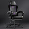 Dowinx Ergonomic Gaming Chair with Footrest, Massage Lumbar Support, High Back Leather Video Game Chair, 200kg Purple