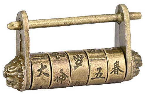 Chinesisches Altes Schmuckcode-Passwortschloss, Vintage-Zahlenschloss, Antikes Chinesisches Vorhängeschloss Im Retro-Stil mit Massivem Gussverfahren, Geeignet für