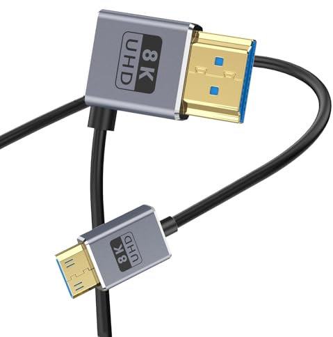 Zdprkqzvz Cavo coassiale sottile OD2.5mm Fotocamera Digitale HDTV Cavo 2.1 Versione Video Cavo 8k@60hz 48Gbps Trasmissione