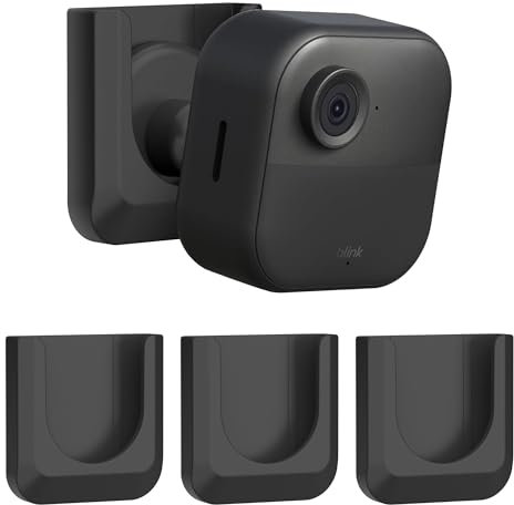 Blink Camera No Drill Wall Mount Bracket for Blink Outdoor 4/ Blink Mini 2/Blink Indoor Camera,No Screw Adhesive Blink Camera Mount for Blink Indoor Outdoor Camera 3Pack (Camera Not Included),Black