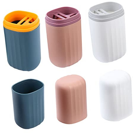 Healeved 3stücke Zahnbürstenbecher Mit Tragbarem Waschbecher Reisewaschbecher Aus Umweltschutzmaterial Zahnbürstenetui Für Und Reisegebrauch