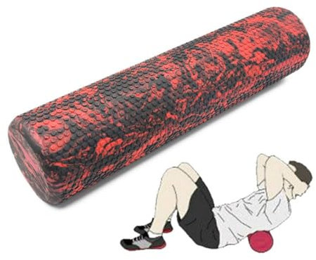 LINGLW Faszienrolle mit 3D-Texturmassage, Foam Roller zur Muskelverspannungen lindern, mittlere Härte Selbstmassage Fazienrolle für rücken wirbelsäule rücken Beine,45cm