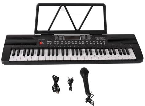 SPYMINNPOO Pianoforte con Tastiera Elettrica, Riduzione del Rumore a 61 Tasti, Suono Chiaro, Professionale per Principianti, Pianoforte Didattico Multifunzionale