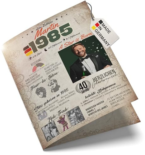 myDreamwork Geburtstagskarte 40. Geburtstag Mann personalisiert – Lustige Karte für Männer 40 Jahre – Geschenkidee für Papa Schwiegervater Freund – DIN A5 1985
