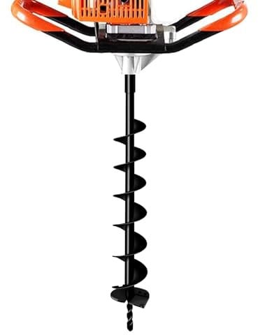 LONGRUNNEW Garten Erdbohrer, 4 manuelle Zaunpfosten Erdbohrer mit scharfen dicken Klingen, 31,5 Zoll Erdbohrer für schnelle Gartenbepflanzung Zwiebel, Sämling, Post Hole