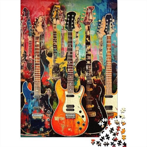 Guitar Jigsaw Puzzles Puzzles for Adults Kids. 1000 Piece Impossible Challenge Toy Educational Games Home Decoration for Educational Games Gifts 1000pcs (75x50cm)