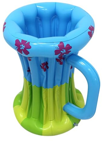 Cubo de hielo inflable, enfriador de bebidas de cerveza, bandeja flotante para tazas, estación de bebidas al aire libre, contenedor de bar de piscina, accesorio de mesa de picnic para reuniones de