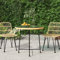 Woonisher Table de Salle à Manger Ø80 cm Verre trempé et Acier Table Jardin Exterieur Salon de Jardin Pas Cher