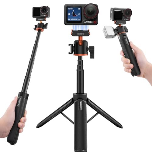 REYGEAK Trípode de extensión magnético para dji Osmo 360 Action 5 Pro/4/3, 55 cm Ajustable, con Zapata fría y Adaptador de Cambio rápido para dji OSMO Action Accesorios