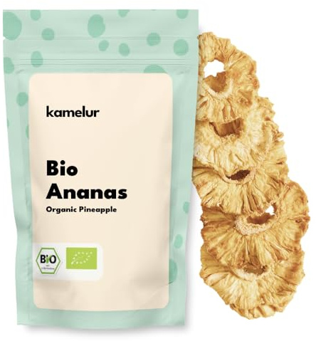 Kamelur 1kg getrocknete BIO Ananas-Ringe - sonnengereifte Ananas, schonend getrocknet, ungeschwefelt und ohne Zuckerzusatz