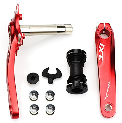 CYSKY Fahrrad Kurbelarm Set Mountain Bike Kurbelarm Set 170 mm 104 BCD mit Tretlager Kit und Kettenblattschrauben für MTB BMX Rennrad, kompatibel mit Shimano, FSA, Gaint (Rot)