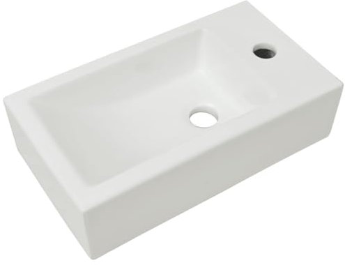 Vasque + trou de robinet Céramique Blanc 46 x 25,5 x 12 cm