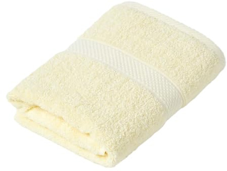 HOMESCAPES Lemon Yellow Turkish Cotton Hand Towel Super Soft Thick & Absorbent 500 GSM Towel Heavy Weight for everyday Luxury