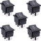 Taiss / 5Pcs wippschalter ein aus ein AC 250V / 16A, 125V / 20A DPDT 6 Pin 3 Position kfz Wippschalter KCD2-203-BK