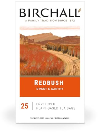 Birchall Tea Bags, Cederberg Redbush Tea, Fruit and Herbal Tea Gift Set, Caffeine Free Tea Bursting With Full Flavour, Perfect Vegan Gifts, 25 Enveloped Plant Based Prism Tea Bags