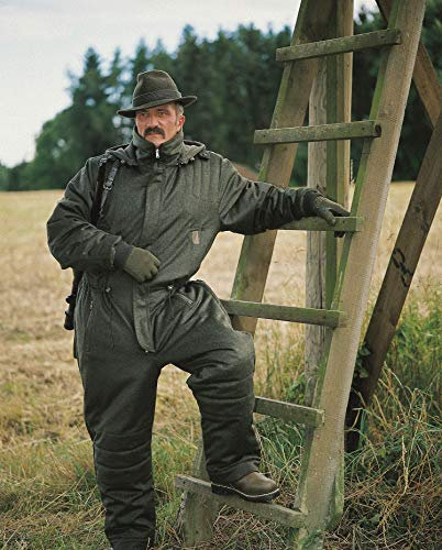 La Chasse Jagd-Overall aus Loden gegen klirrende Kälte Isolierender Winteroverall warm gefüttert Oliv-grün Ansitzoverall geräuschlos