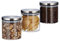 Relaxdays 10027996 Pots de Stockage Jeu de 3, 380 ML, étanche, Couvercle Acier INOX, Epices, Riz et thé, Contenant pour Cuisine