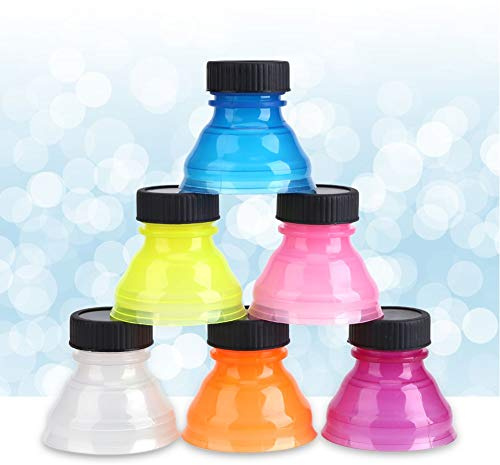 Raguso Soda Savers Bottle Caps 6Pcs Color Mixed Reusable Bottle Cap Useful Snap On Reusable Can Cap Can Bottle Cap for Cool Soda Drink Lids