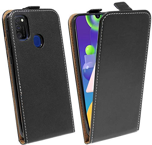 cofi1453® Flip Case kompatibel mit Samsung Galaxy M21 (M215F) Handy Tasche vertikal aufklappbar Schutzhülle Klapp Hülle Schwarz