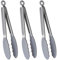 HINMAY 9-Inch Kitchen Tongs with Silicone Tips Heat Resistant Barbecue Tongs for Cooking, Baking, BBQ, Set of 3 (Grey)