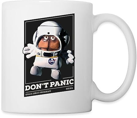Spreadshirt Bernd Das Brot Don't Panic Tasse, One size, Weiß