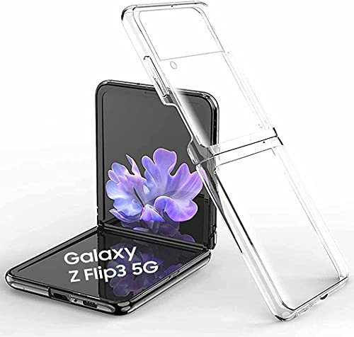 AMPLE Galaxy Z Flip 3 5G Case, Galaxy Z Flip 3 Case, Full Protection [Slim Thin] [Shockproof] TPU Crystal Clear Skin Protective Case Cover For Samsung Galaxy Z Flip 3 (Clear)