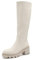 QUEEN HELENA Stivali Alti con Tacco Zip Laterale Casual Comodi con Plateau Invernali Donna X27-120 (Beige, numeric_41)